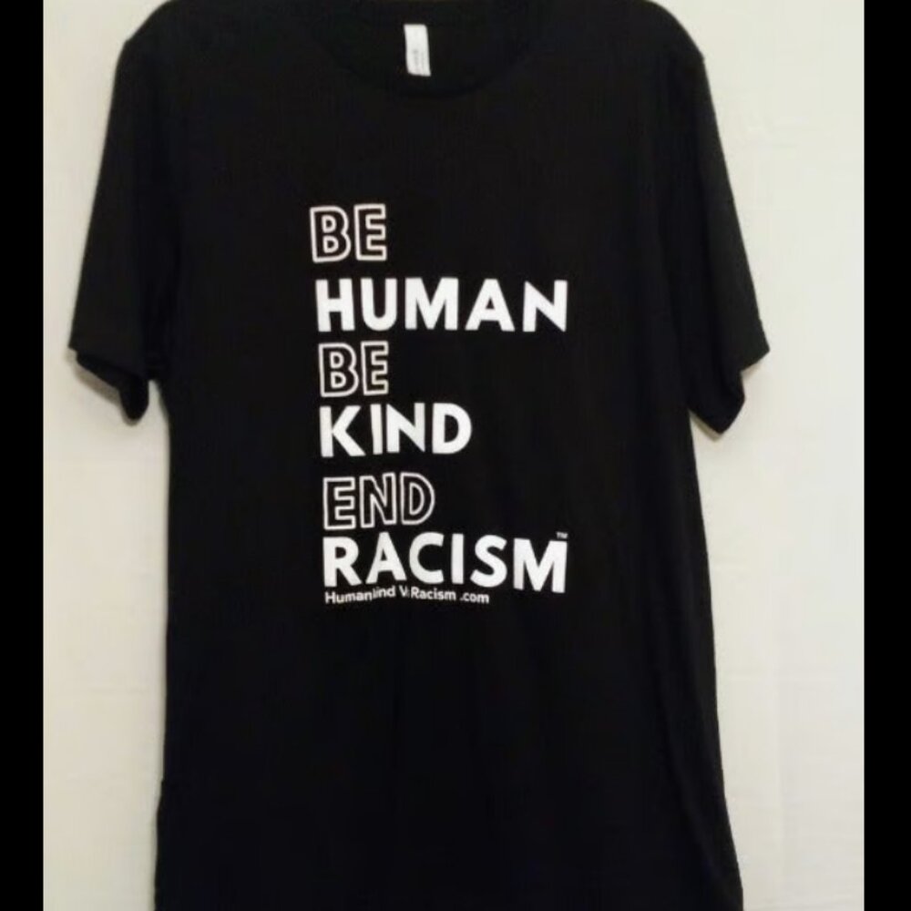 Bella Canvas Unisex Statement 'End Racism' Black Short Sleeve T-Shirt Sz L